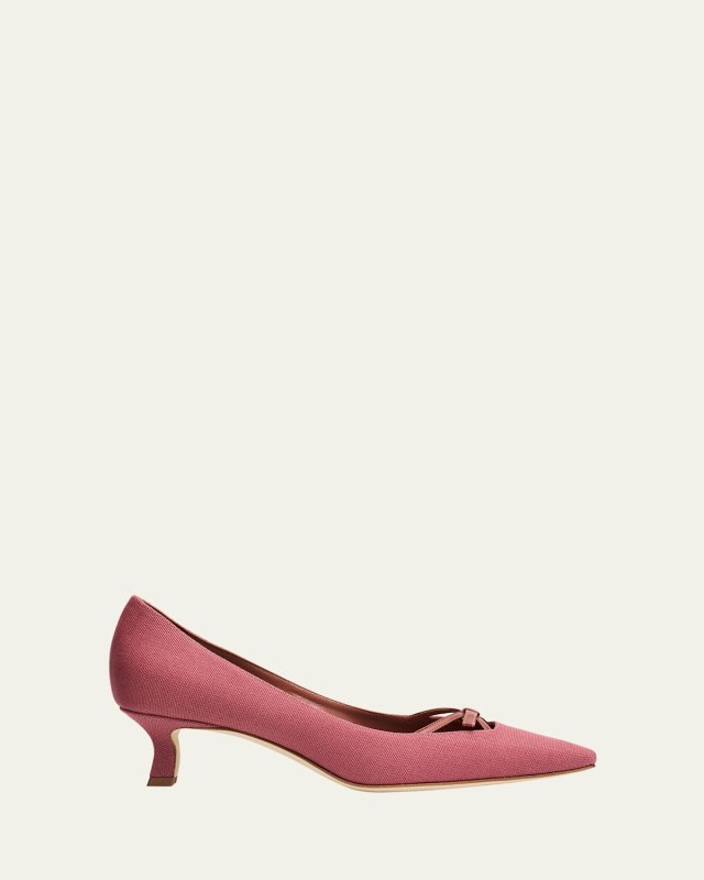 Grafa Woven Bow Kitten Pumps